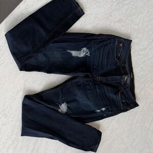 Hudson Jeans Women's Midnight Blue Ripped Skinny Jeans